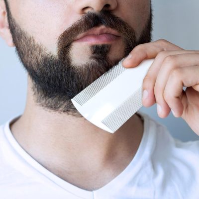 أمشاط صئبان مزدوجة الجوانب للكشف عن قمل الرأس للأطفال والحيوانات الأليفة (12 قطعة، أبيض) مقاس المشط 10سم*7سم