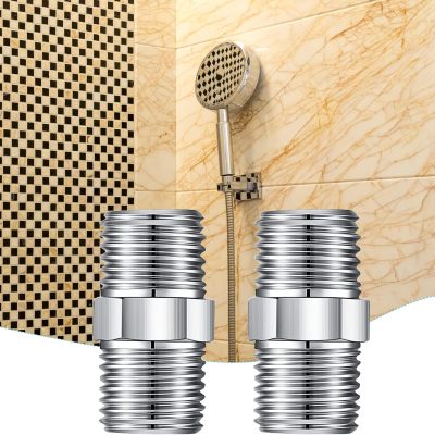 وصلة خرطوم الدش، وصلة تطويل خرطوم ذكر الى ذكر 1,2 سم من الفولاذ المقاوم للصدأ، وصلة انابيب لولبية- قطعتين