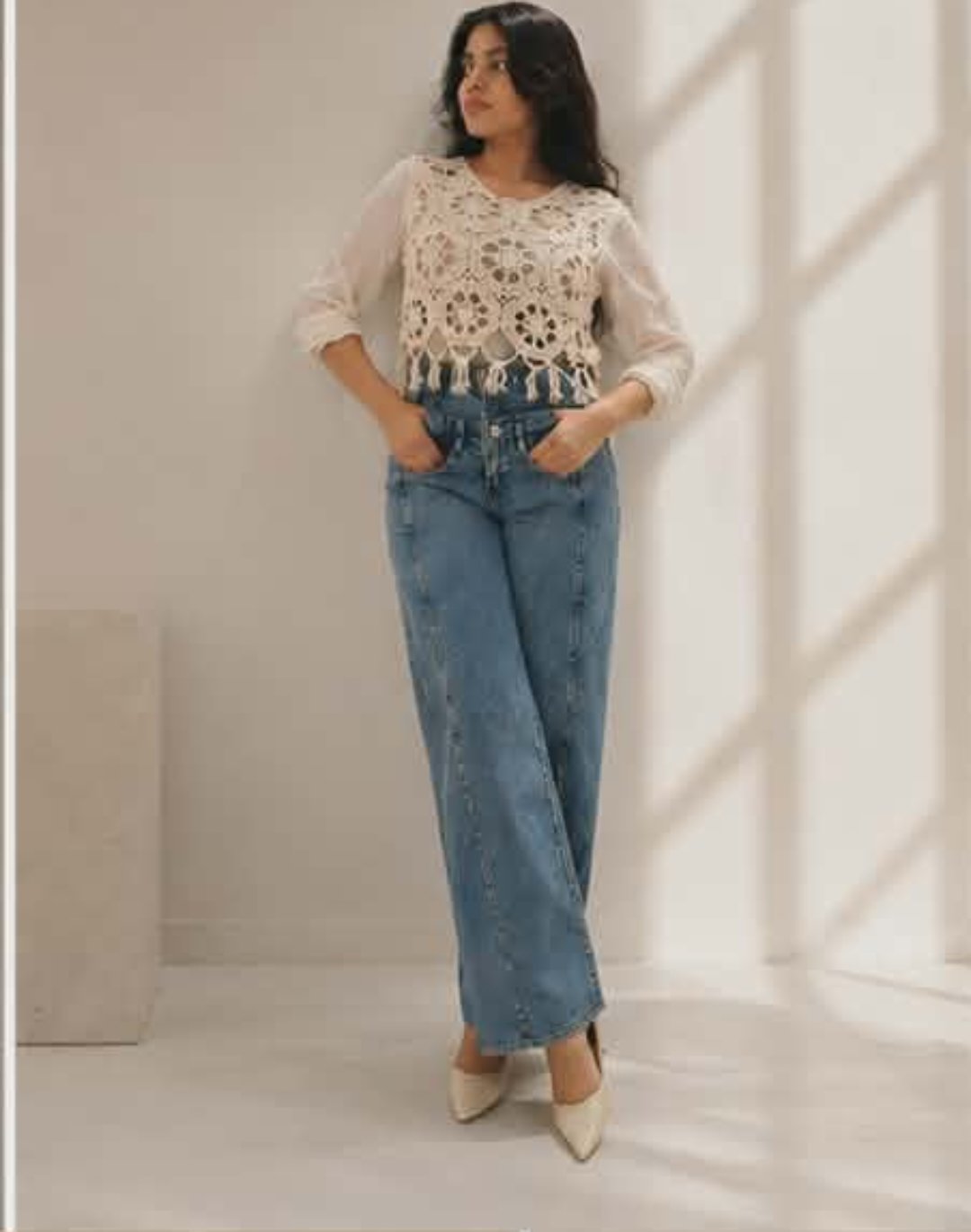 Boho-chic creamy blouse - الصورة 2